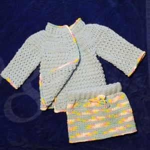 Crocheted Toddler Skirt Suit